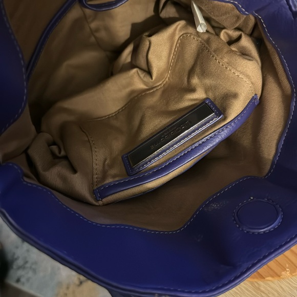 Liz Claiborne Jackie Blue iris purple 2 way leather purse handbag - Picture 3 of 7